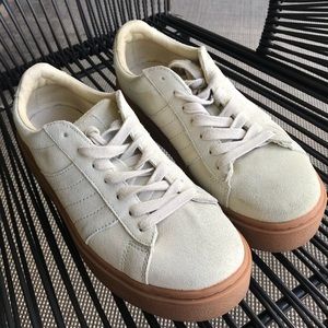 Zara Leather Beige Platform Sneakers 6.5 / 37
